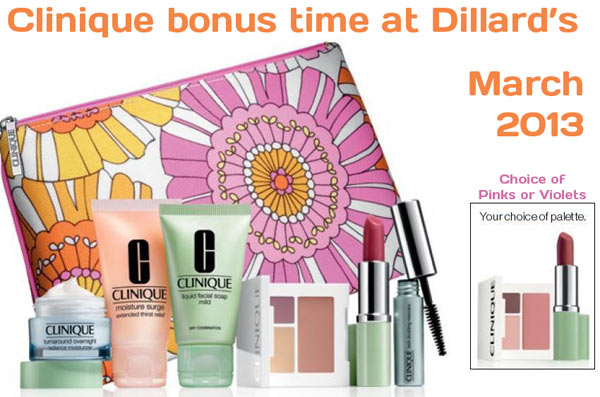 Dillard's: Spring Clinique Bonus in March 2015