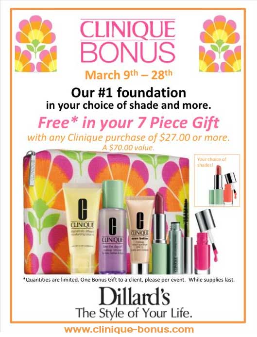 Dillard S Spring Clinique Bonus In March