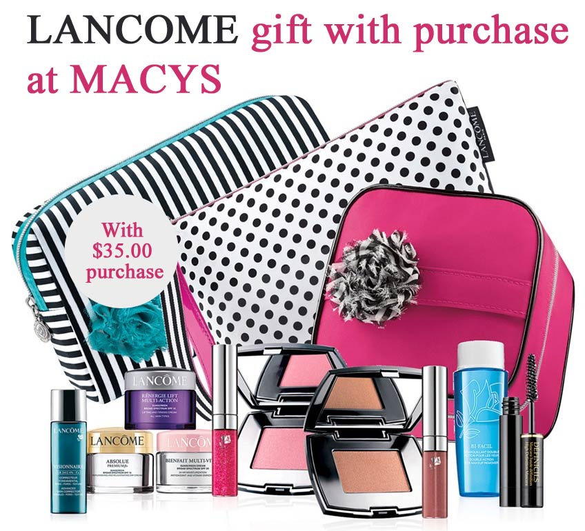 LancÃ´me gift at Macys in 2015 is here; With any 35.00+ purchase ...