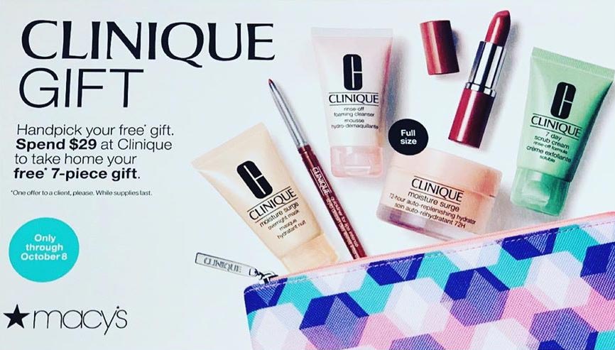 Fall Clinique Gift at Macy's starts September 25, 2019