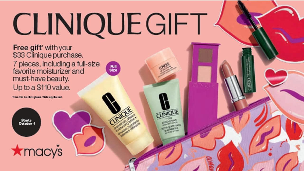 Fall 7pc Clinique gift at Macy's starts October 1, 2021